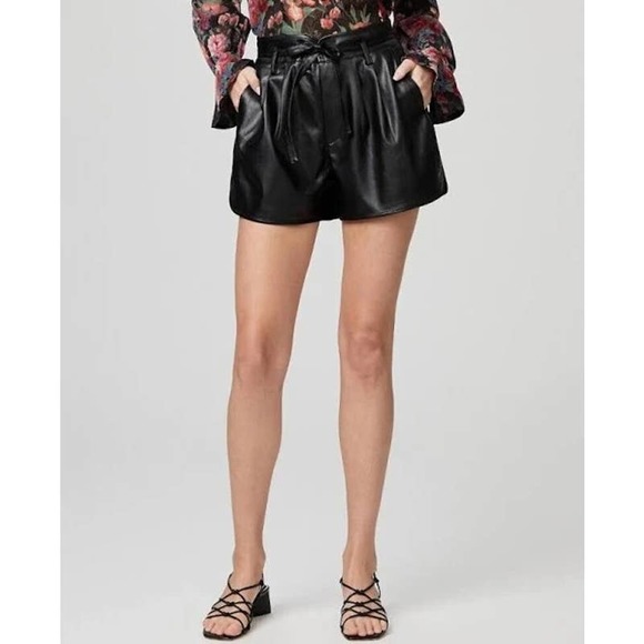 PAIGE Pants - NWT PAIGE $199 Martini Faux Leather Short Size 10